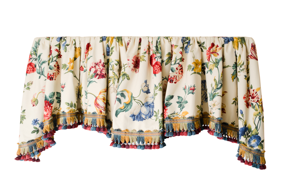 Custom Floral Valance and Striped Panel