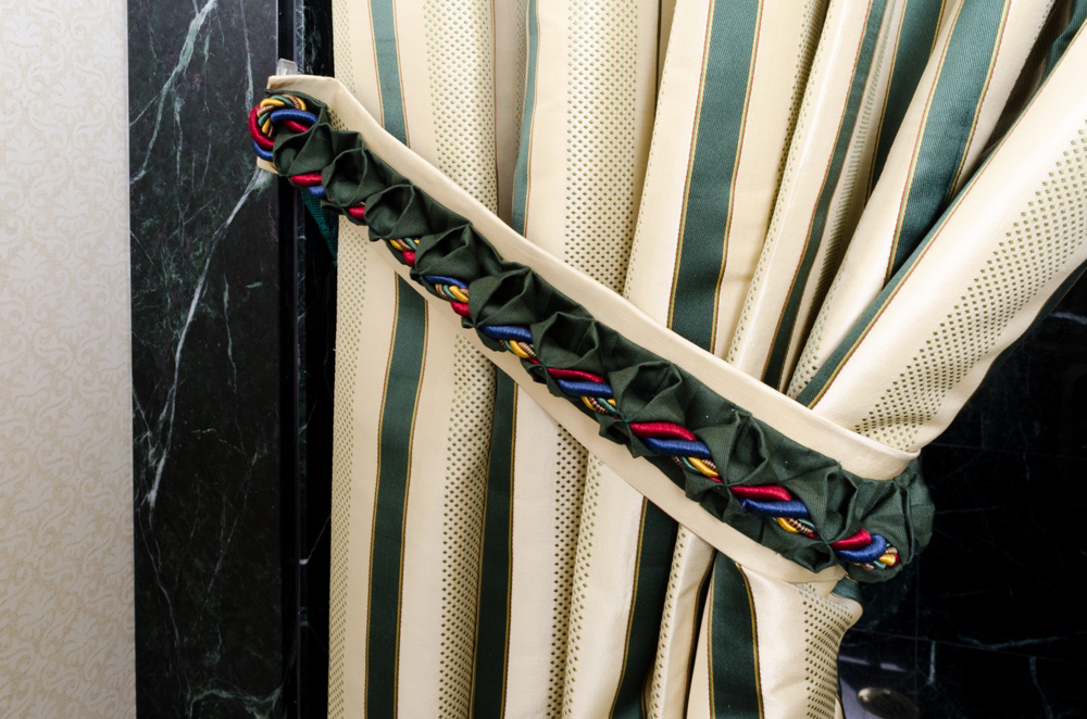 Custom Floral Valance and Striped Panel