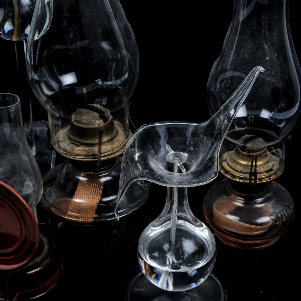 Collection of Vintage and Modern Oil Lamps