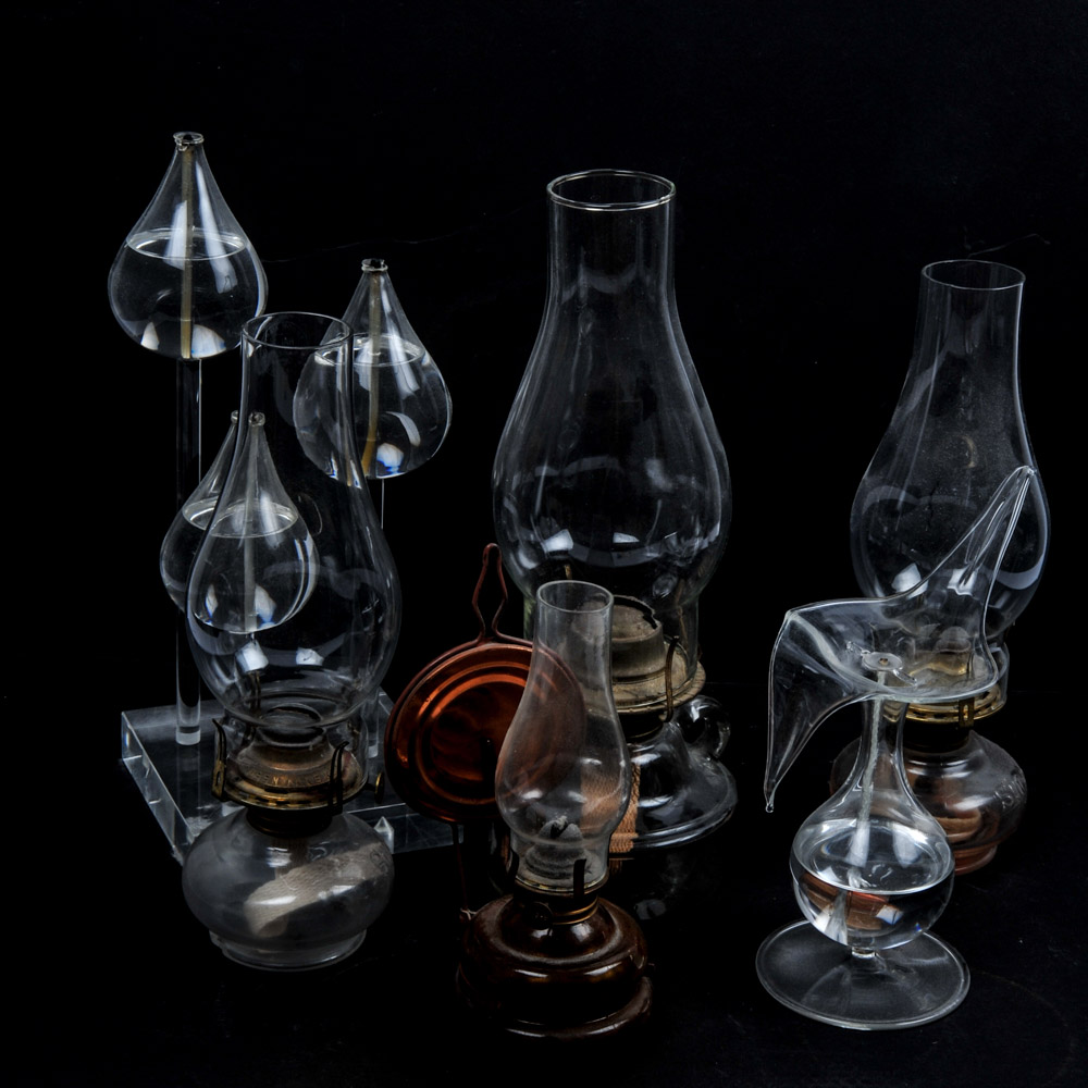 Collection of Vintage and Modern Oil Lamps