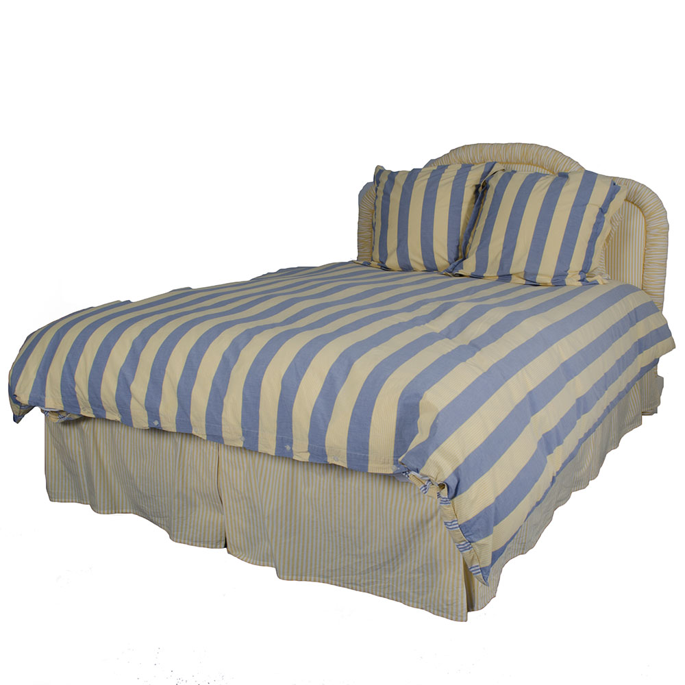 Custom  Queen Headboard And Coordinating Linens