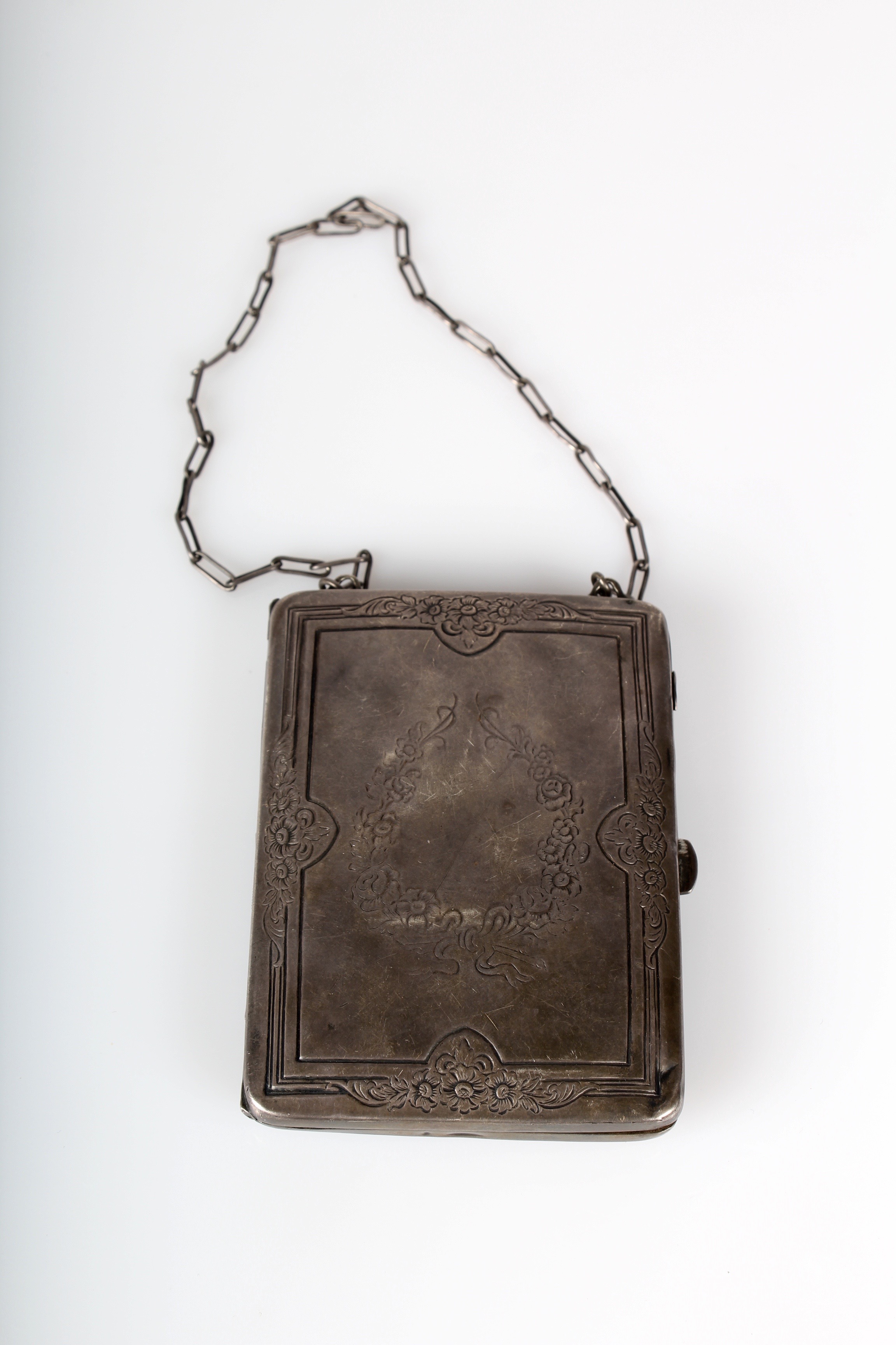 Art Nouvea Style  Antique Sterling Silver Compact