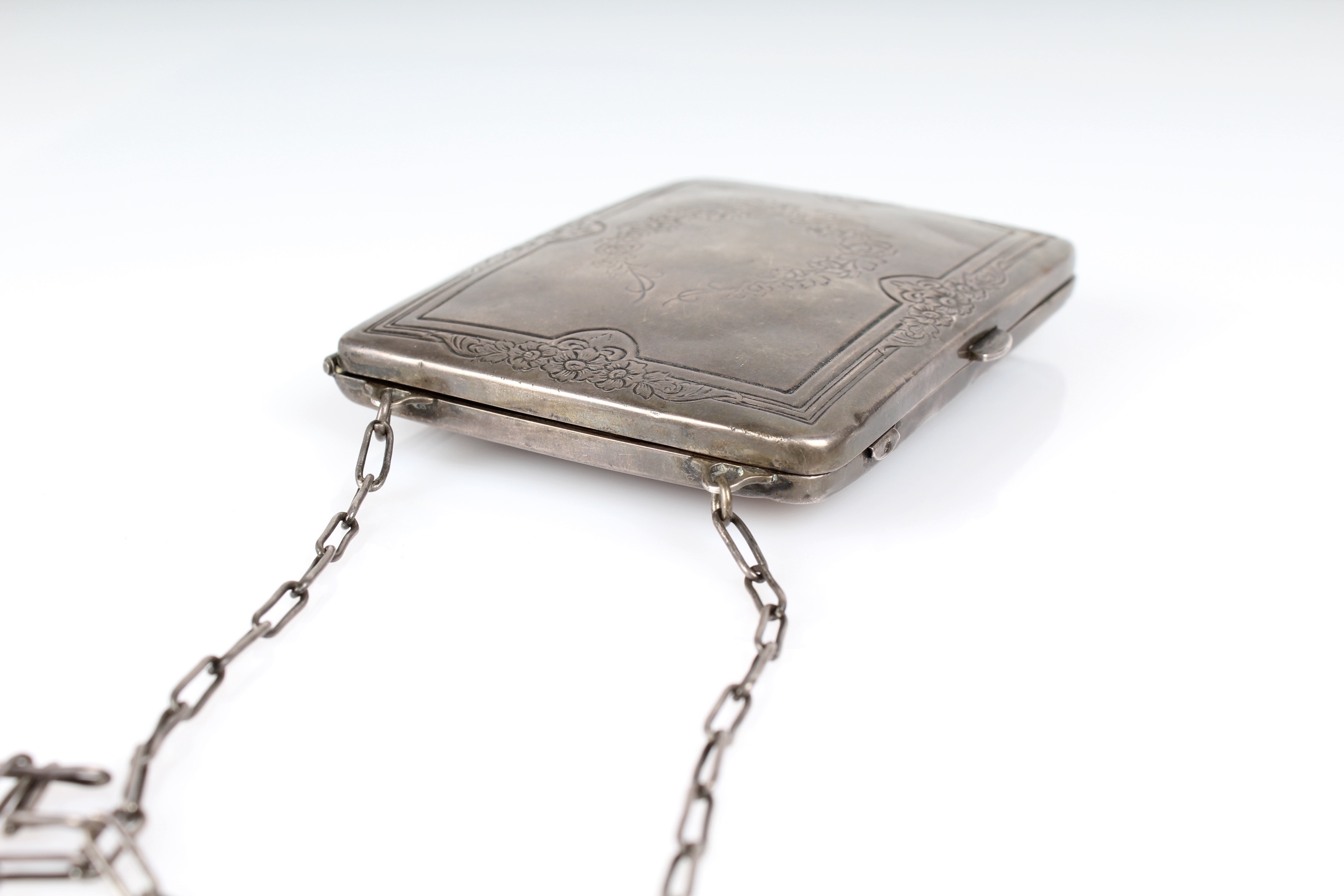 Art Nouvea Style  Antique Sterling Silver Compact