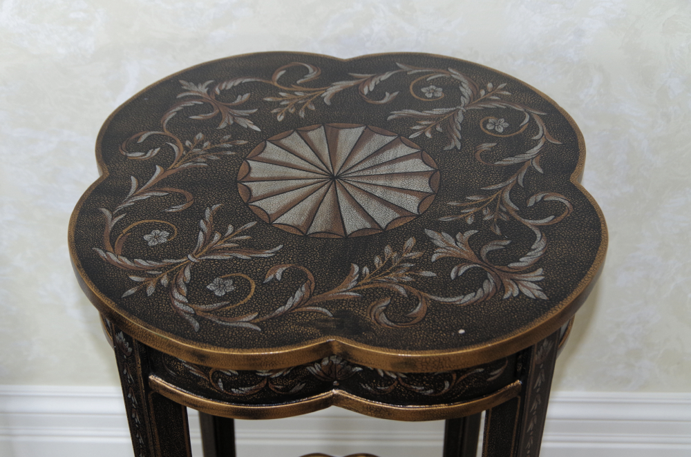 Crackle Finish Accent Table
