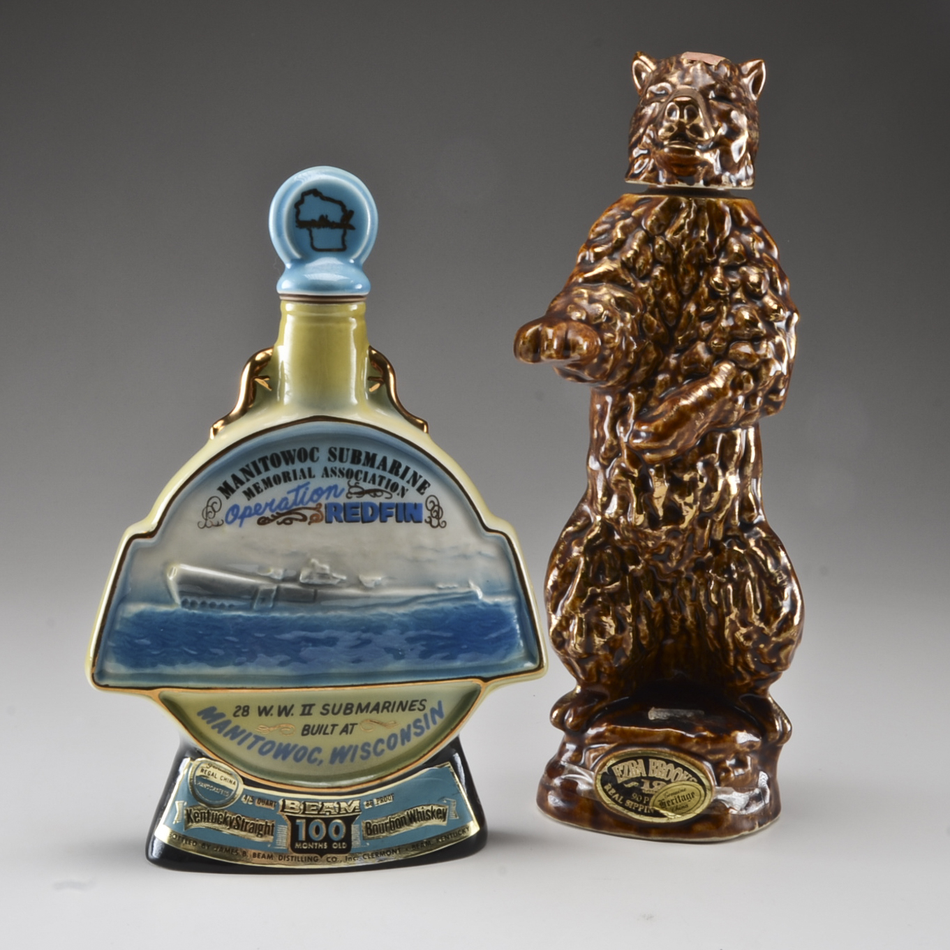 Pair of Vintage Ceramic Liquor Decanters