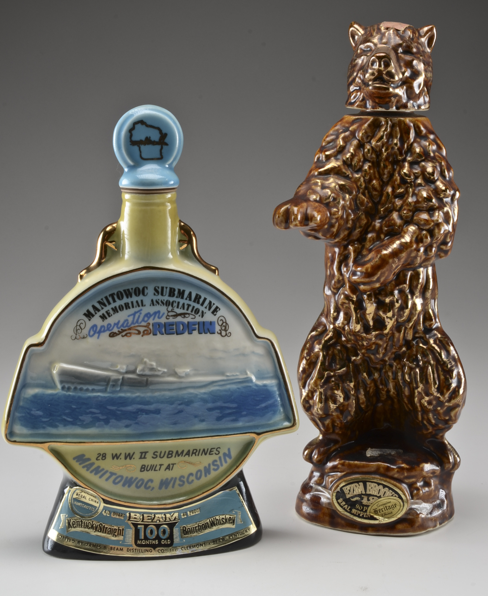 Pair of Vintage Ceramic Liquor Decanters