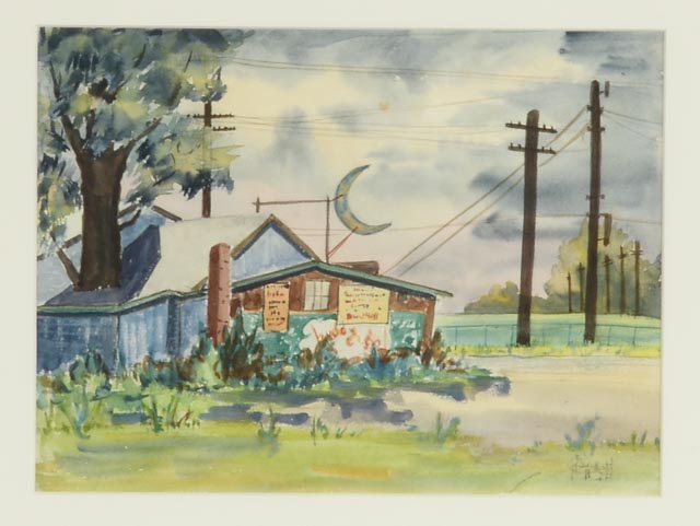 Louise McCormick Watercolor "Crescent Moon"