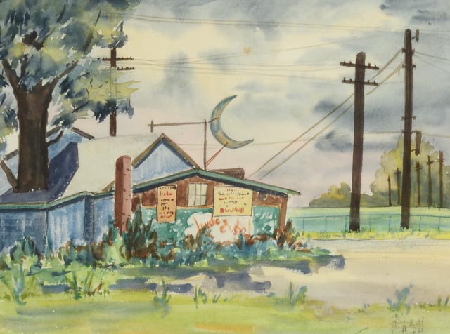 Louise McCormick Watercolor "Crescent Moon"