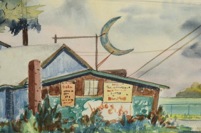 Louise McCormick Watercolor "Crescent Moon"