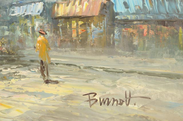 Caroline Burnett Original Oil Painting of Parisian Street Scene