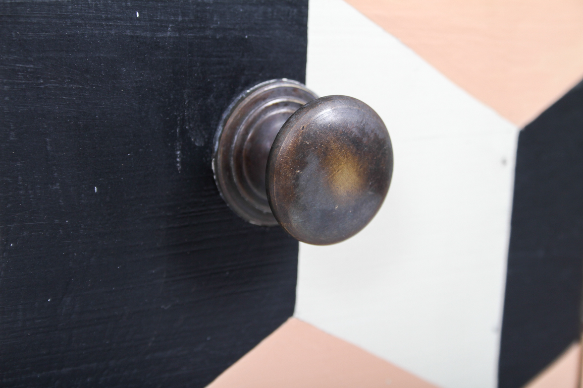 Painted Geometric Three Drawer Dresser