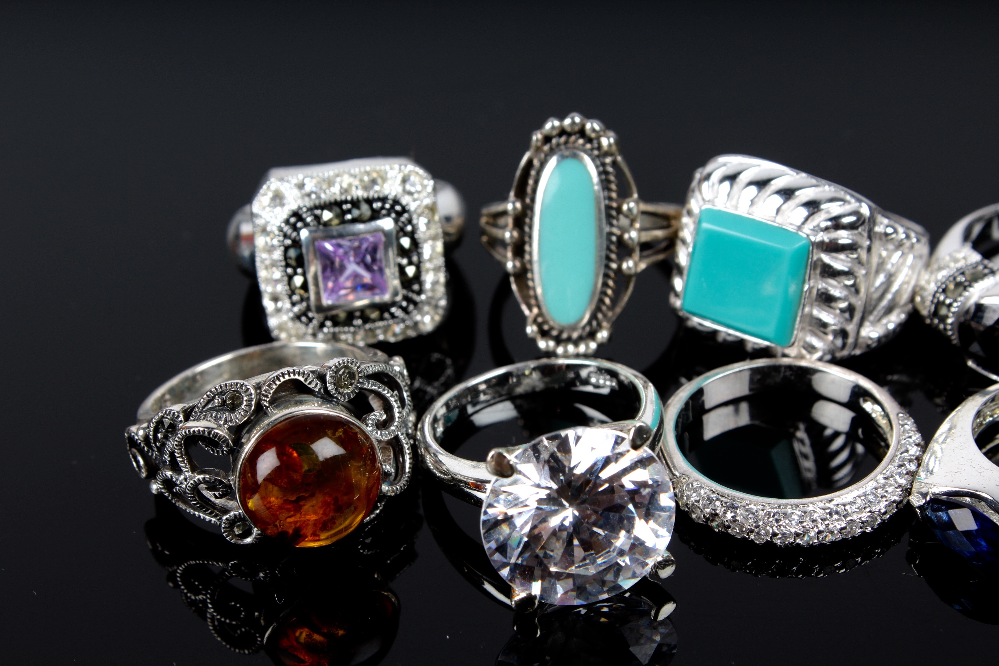 Collection of Sterling Silver Statement Rings