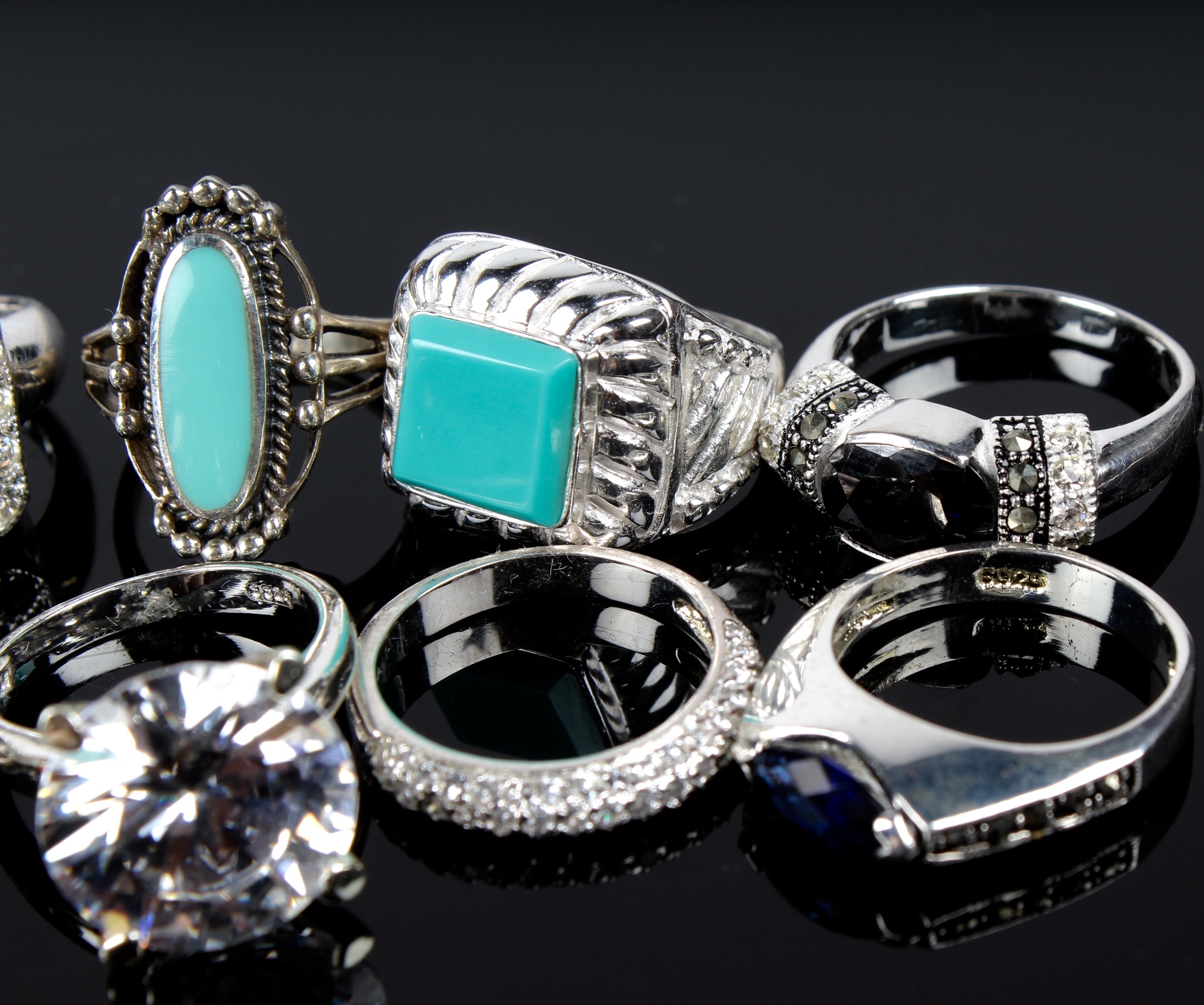 Collection of Sterling Silver Statement Rings
