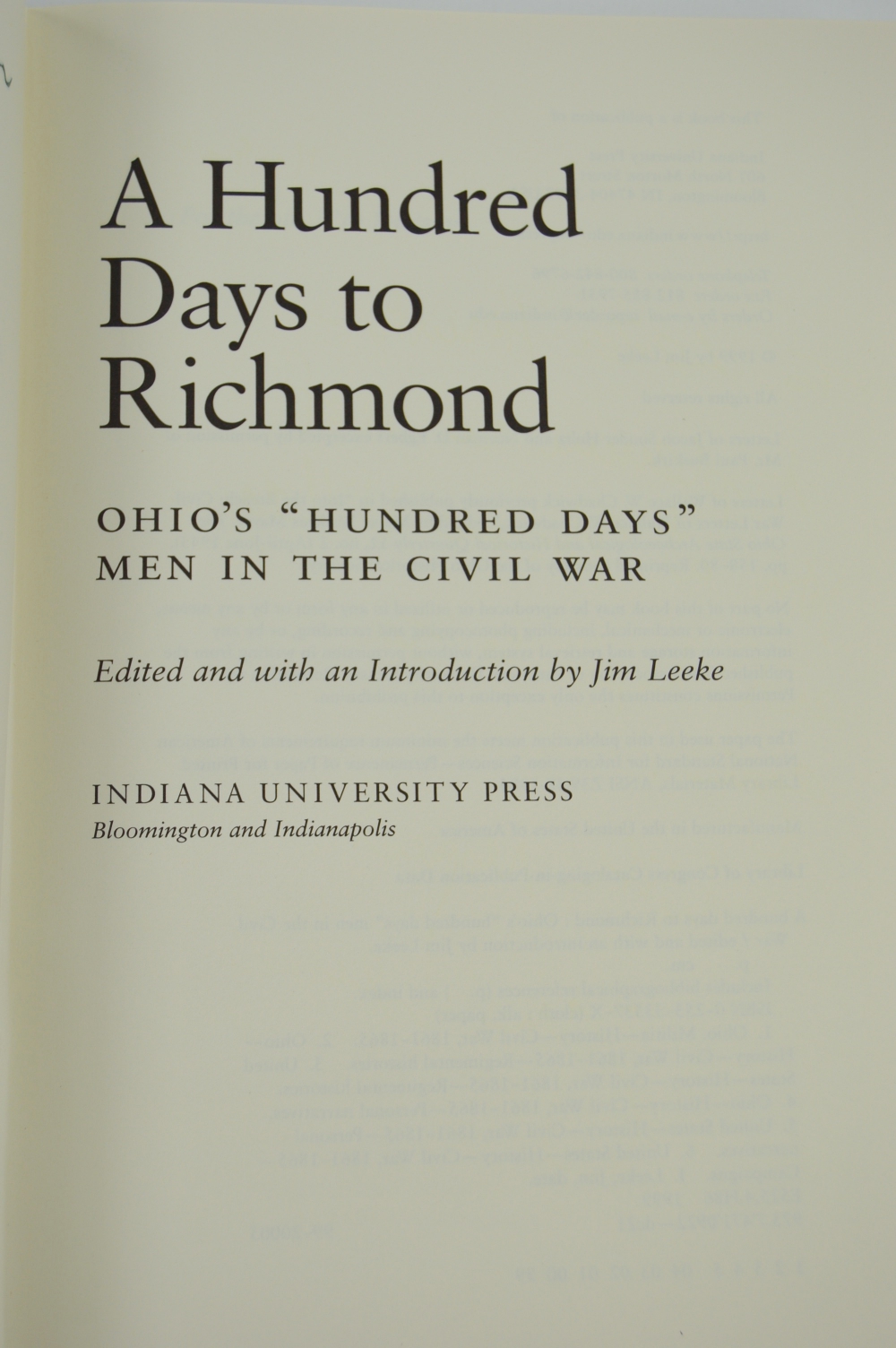 "A Hundred Days To Richmond",  A Signed First Edition
