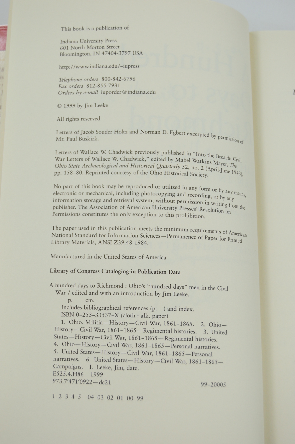 "A Hundred Days To Richmond",  A Signed First Edition