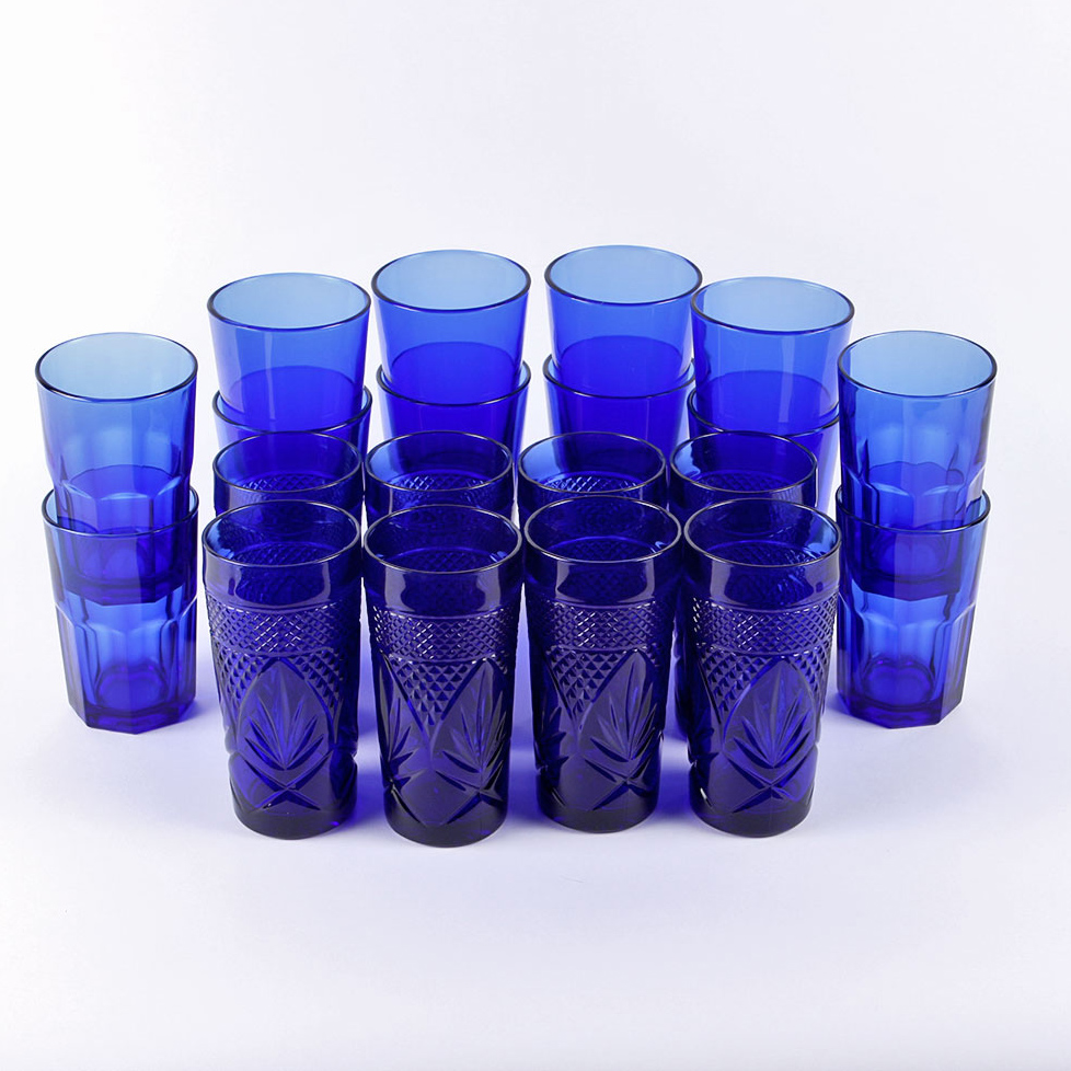 Blue Glass Drinking Glasses