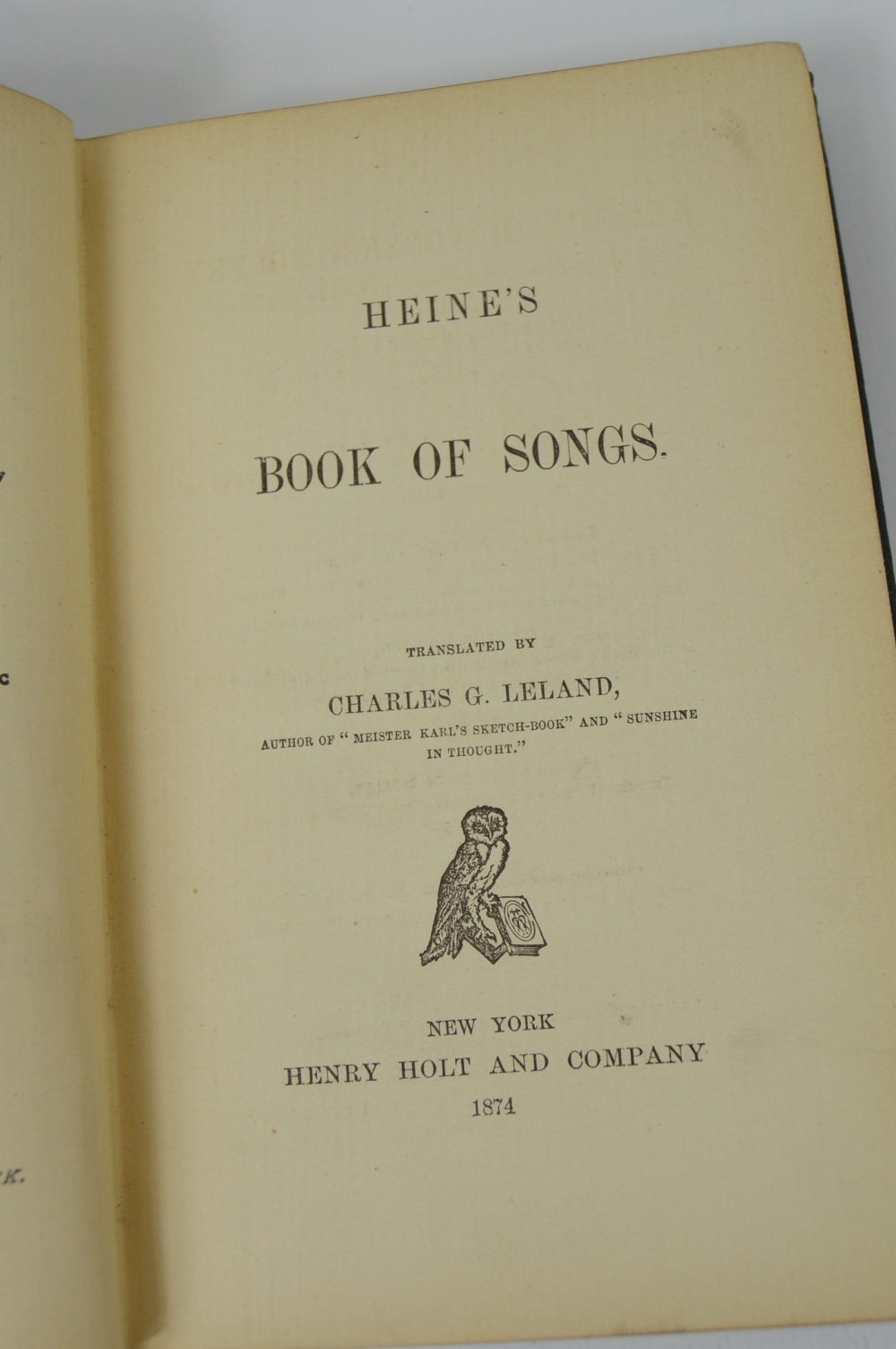 Antique Poetry Books By Heinrich Heine