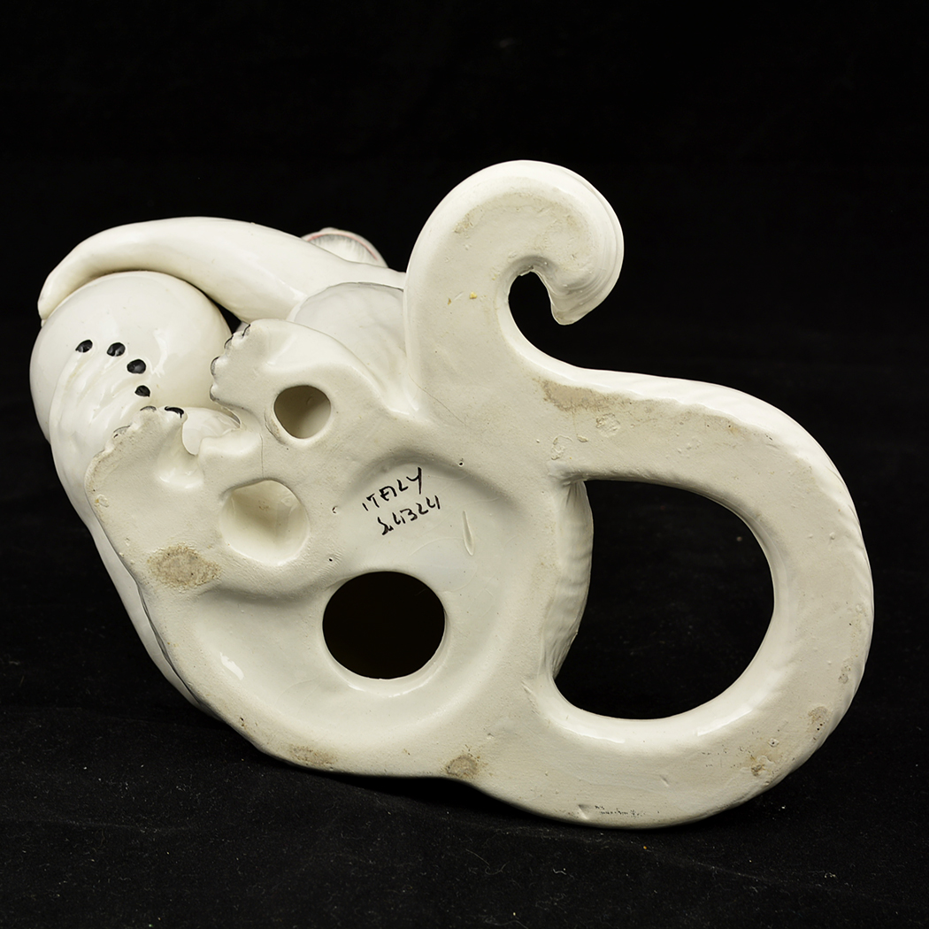 Pair of Vintage White Porcelain Capuchin Monkey Figurines