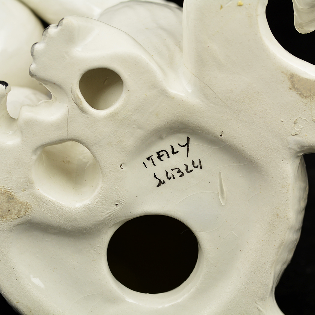 Pair of Vintage White Porcelain Capuchin Monkey Figurines