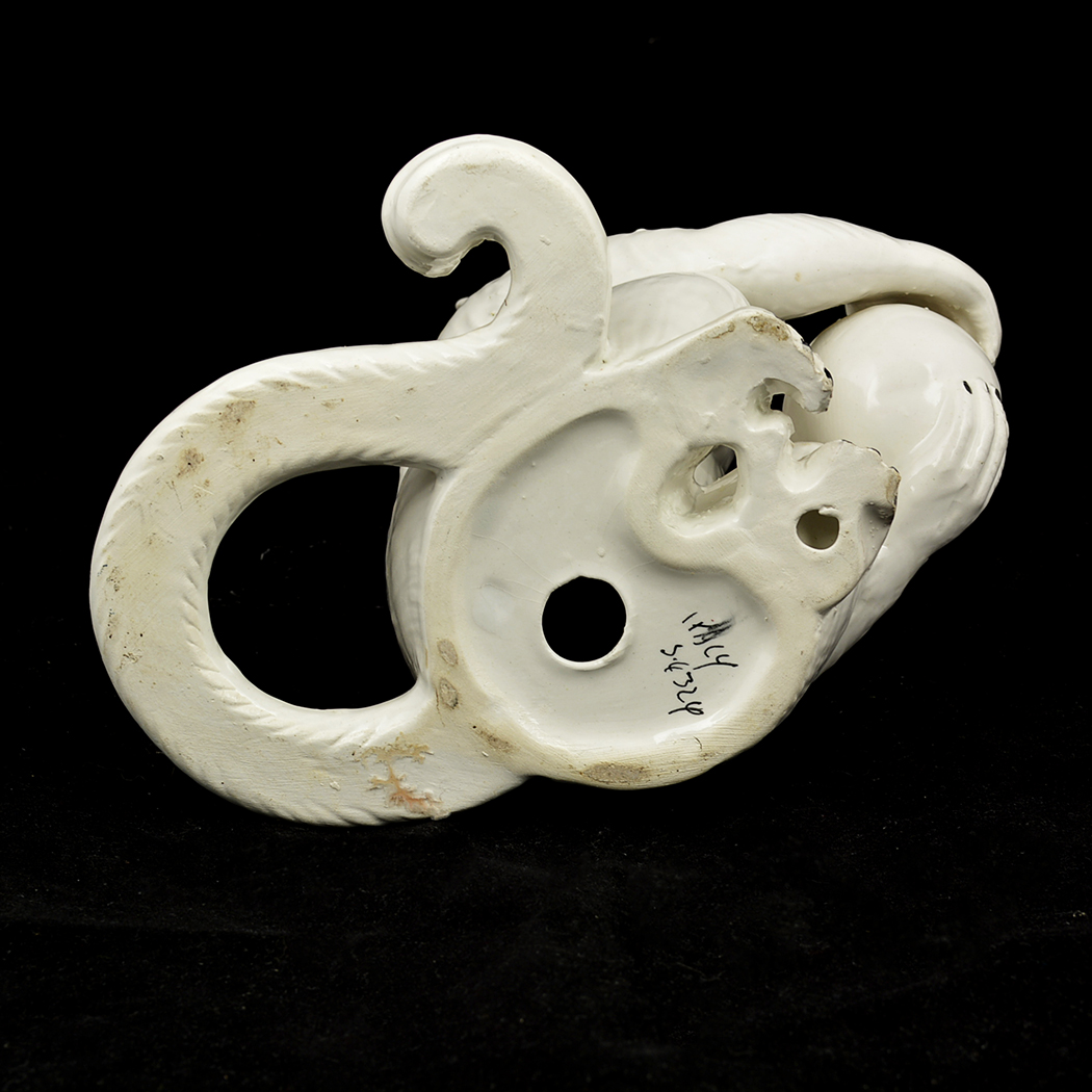 Pair of Vintage White Porcelain Capuchin Monkey Figurines