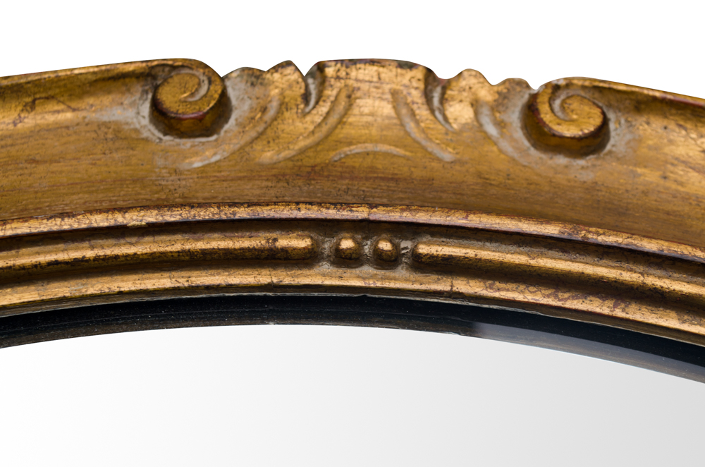 Vintage Art Nouveau Style Gold Tone Oval Mirror