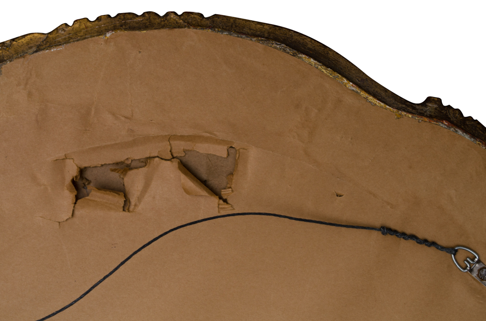 Vintage Art Nouveau Style Gold Tone Oval Mirror