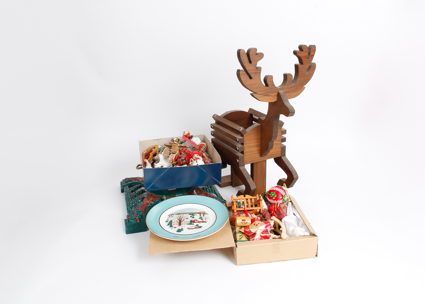 Christmas Decor Featuring a Cast Iron Tree Stand