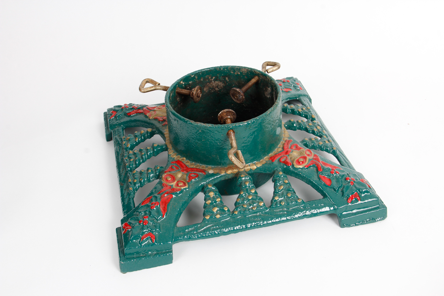 Christmas Decor Featuring a Cast Iron Tree Stand