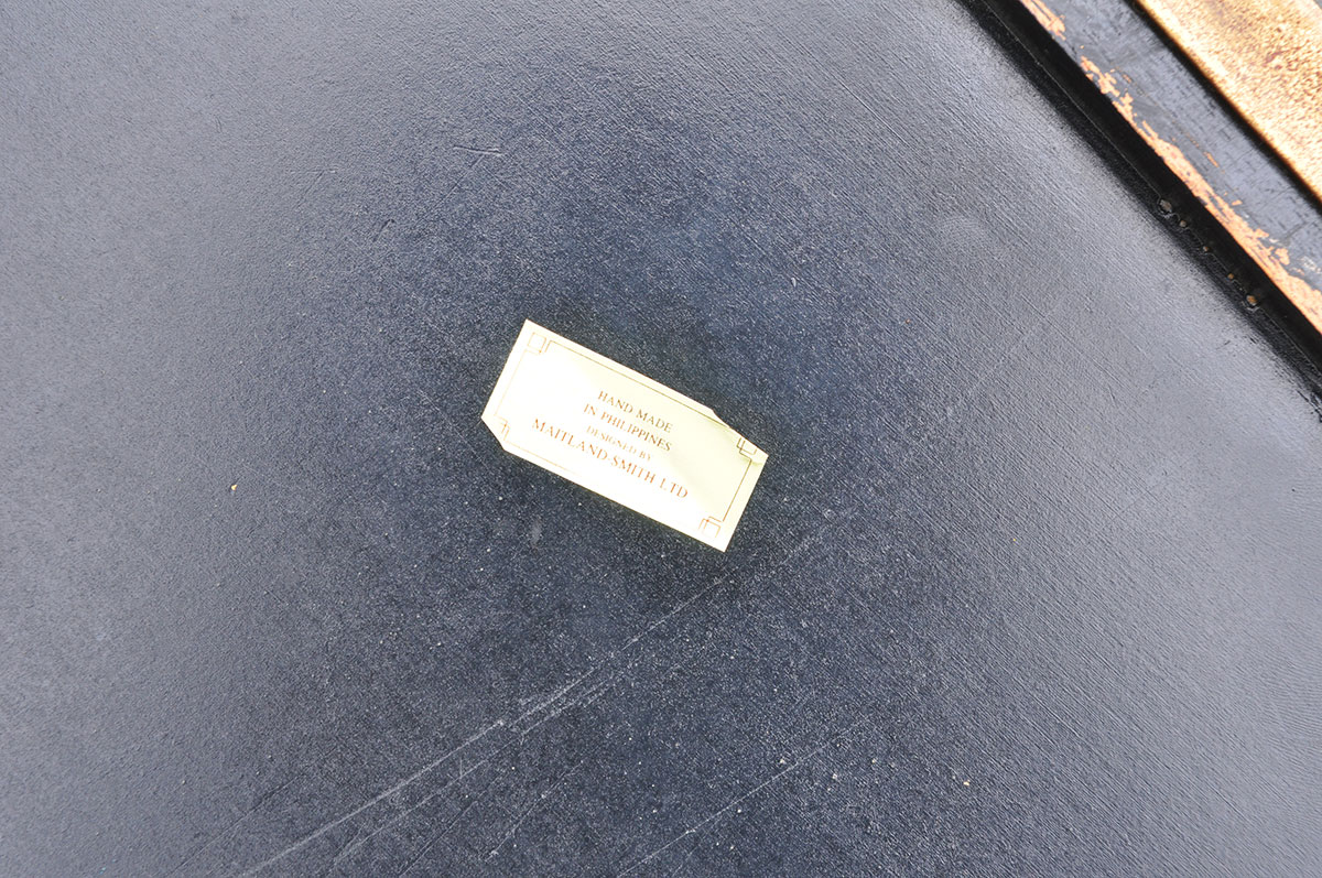 Unique Handpainted Book Themed Table with Drawer and Metal Frame