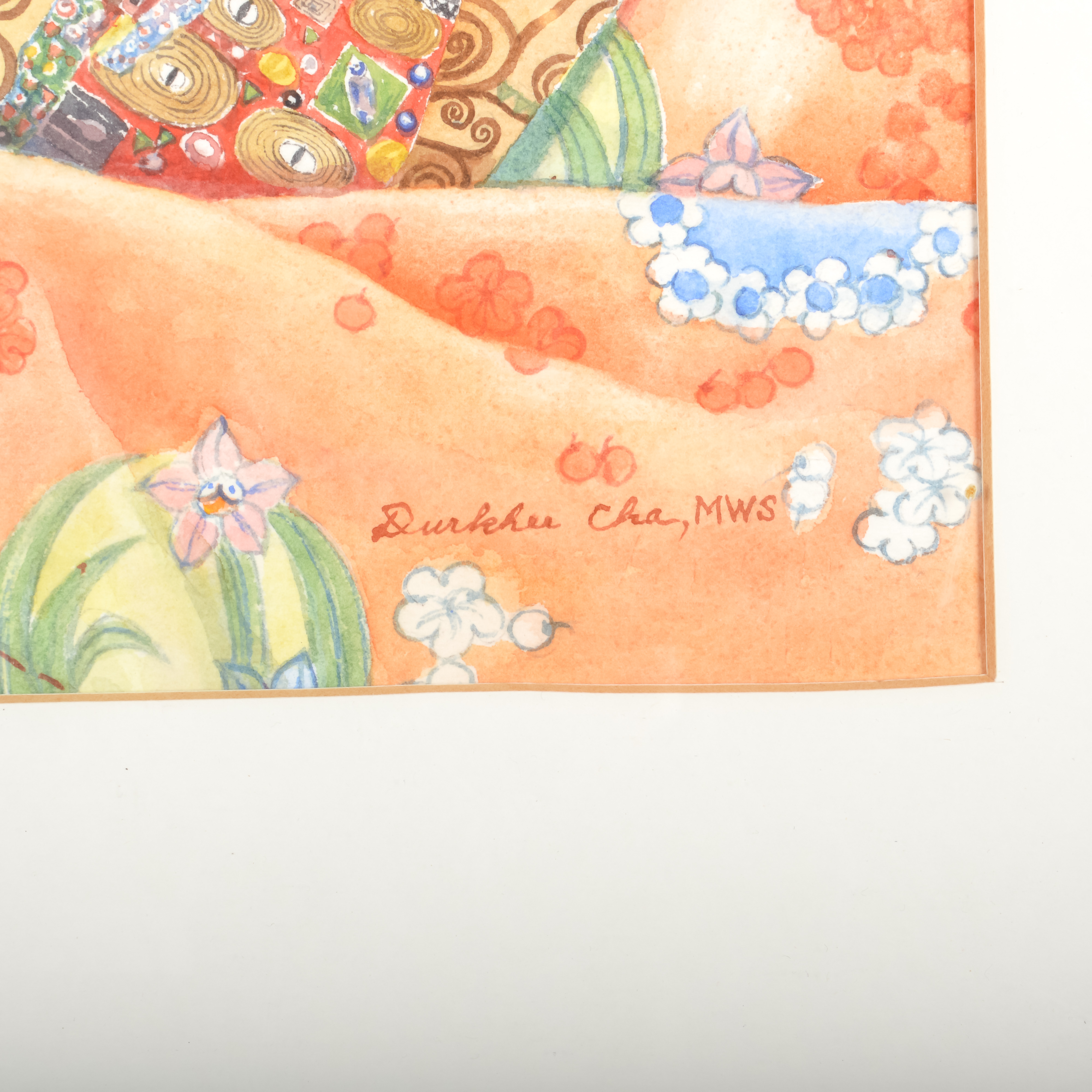 Framed Original Watercolor After Gustav Klimt Collected Works