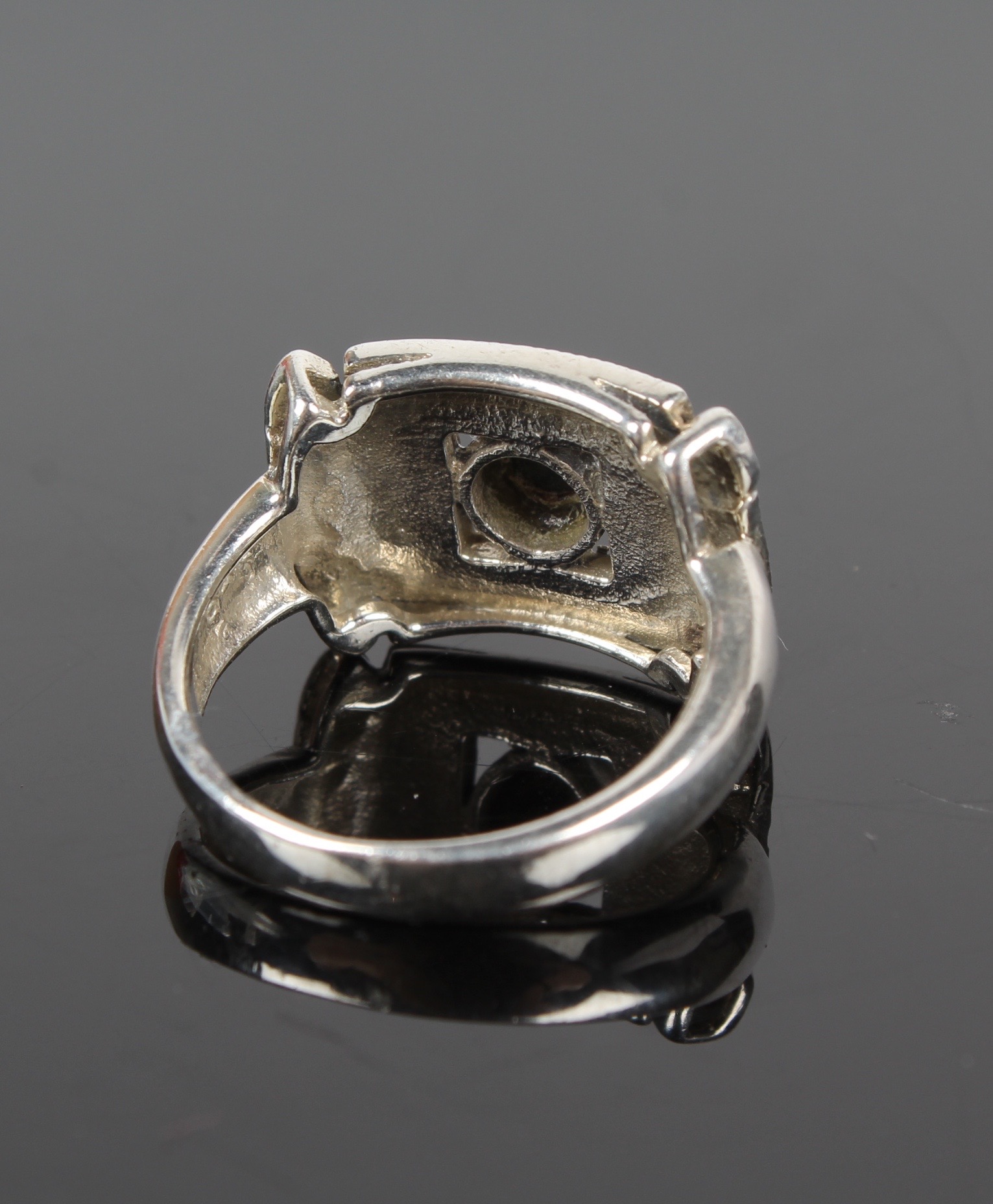 Sterling Silver, Marcasite, and Onyx Ring