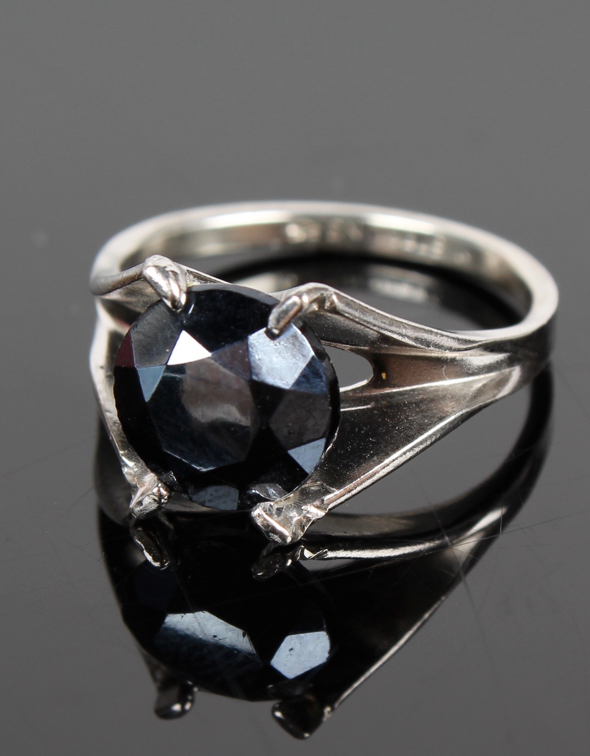 Pair of Sterling Silver, Hematite, Onyx and Cubic Zirconia Rings