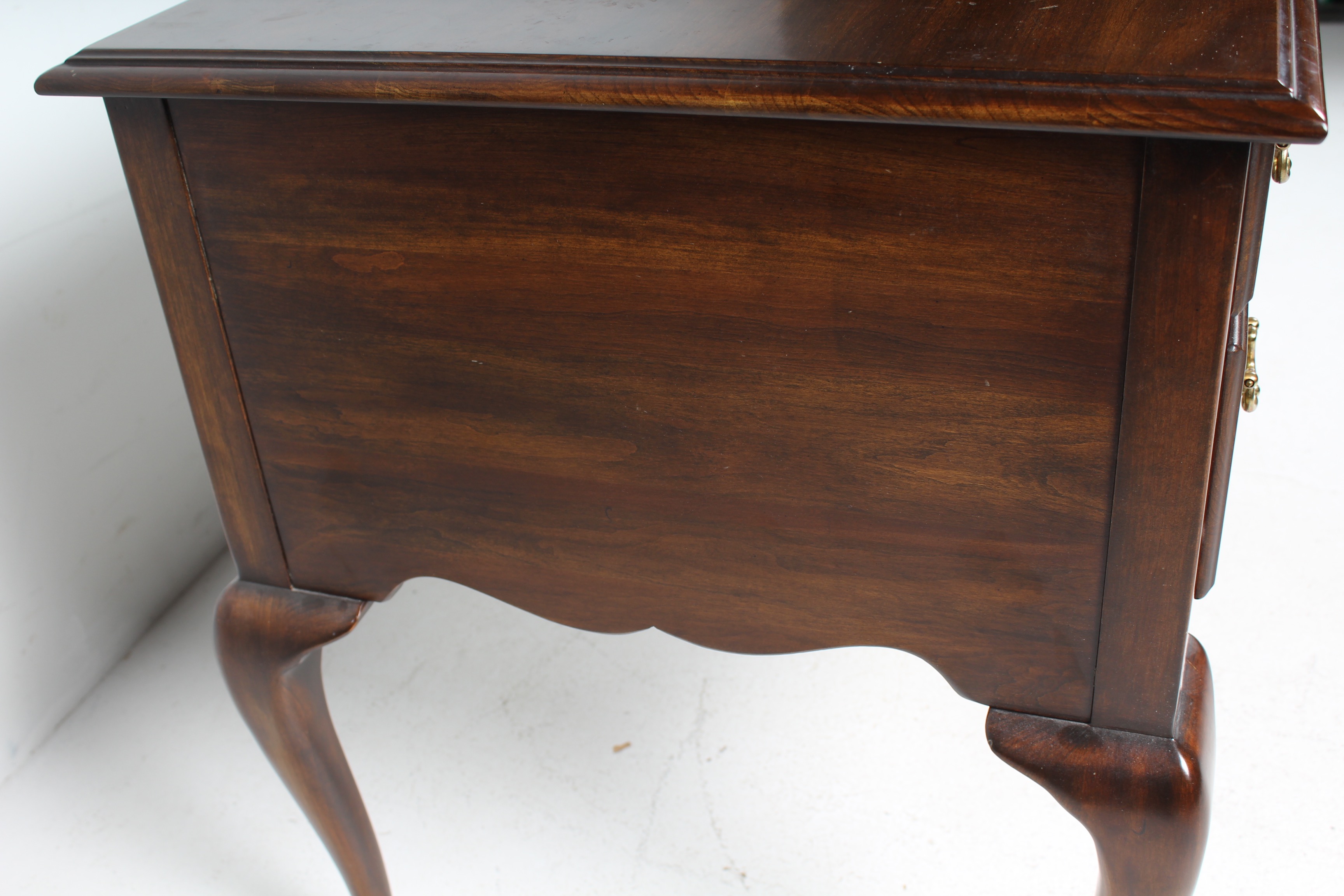 Queen Anne Style Desk with Brass Details by Harden and Chair