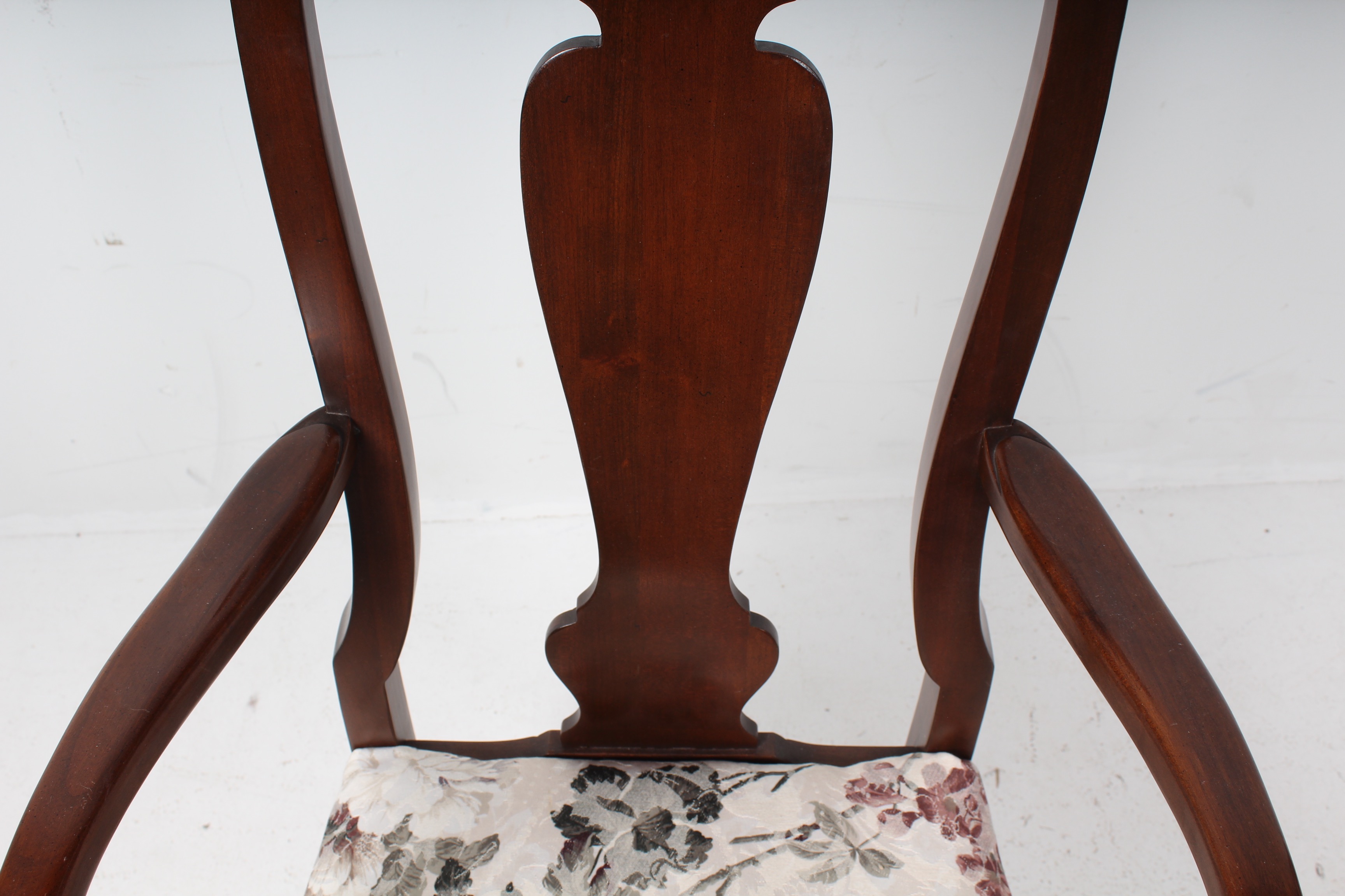 Queen Anne Style Desk with Brass Details by Harden and Chair