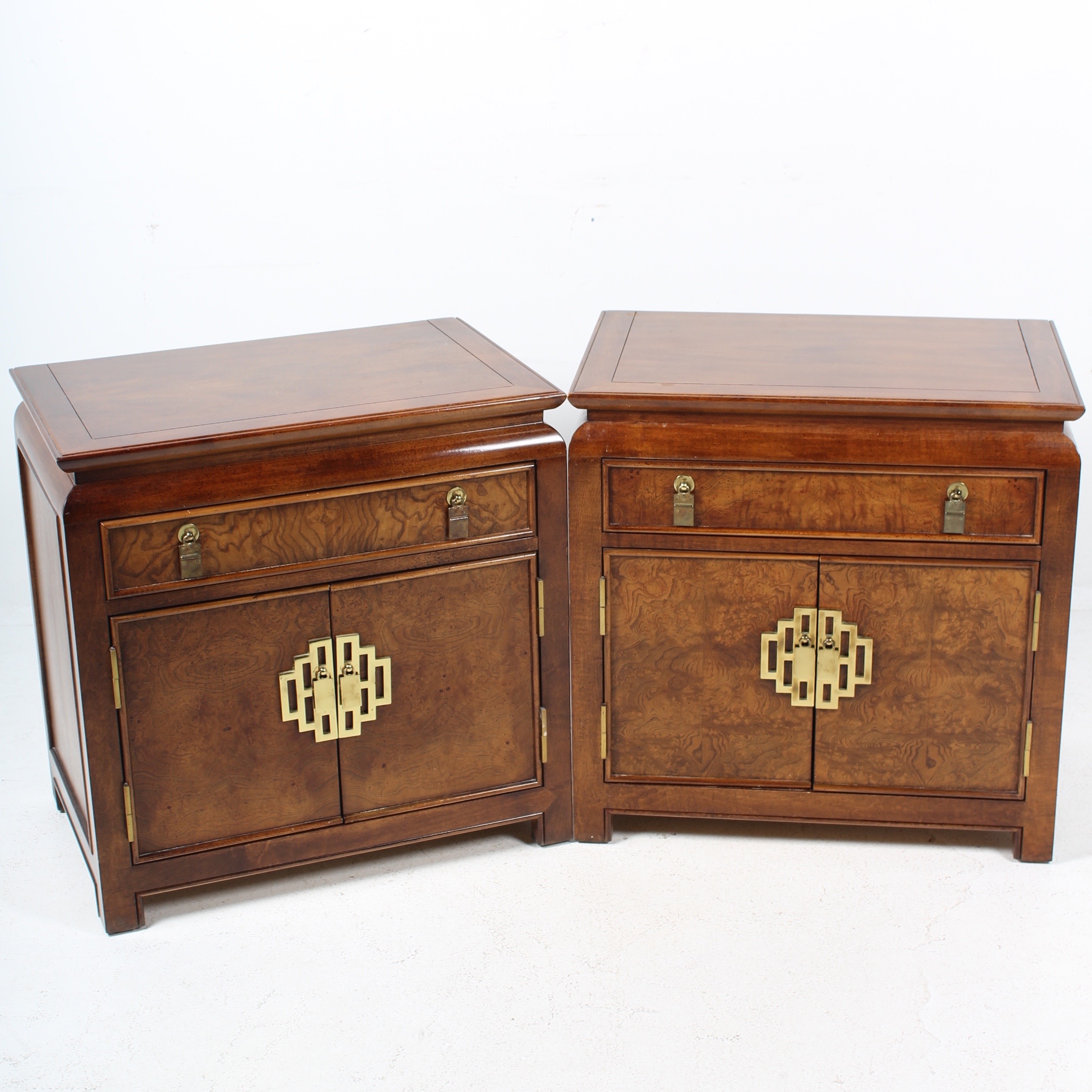 Set of Matching Vintage Asian Inspired Nightstands by Century