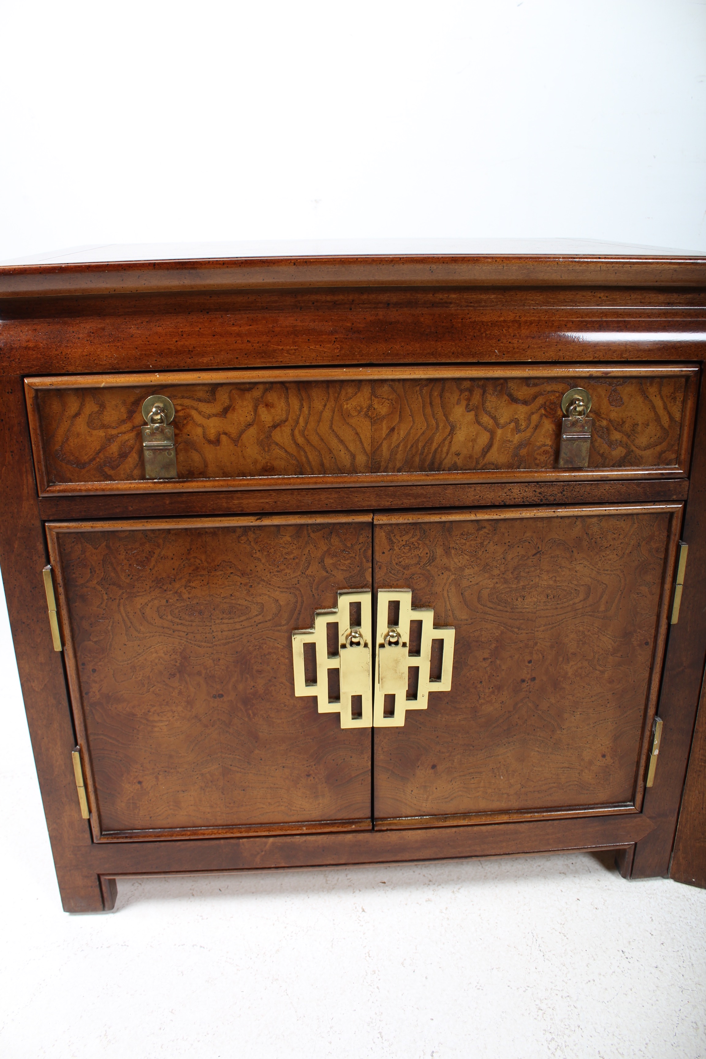 Set of Matching Vintage Asian Inspired Nightstands by Century