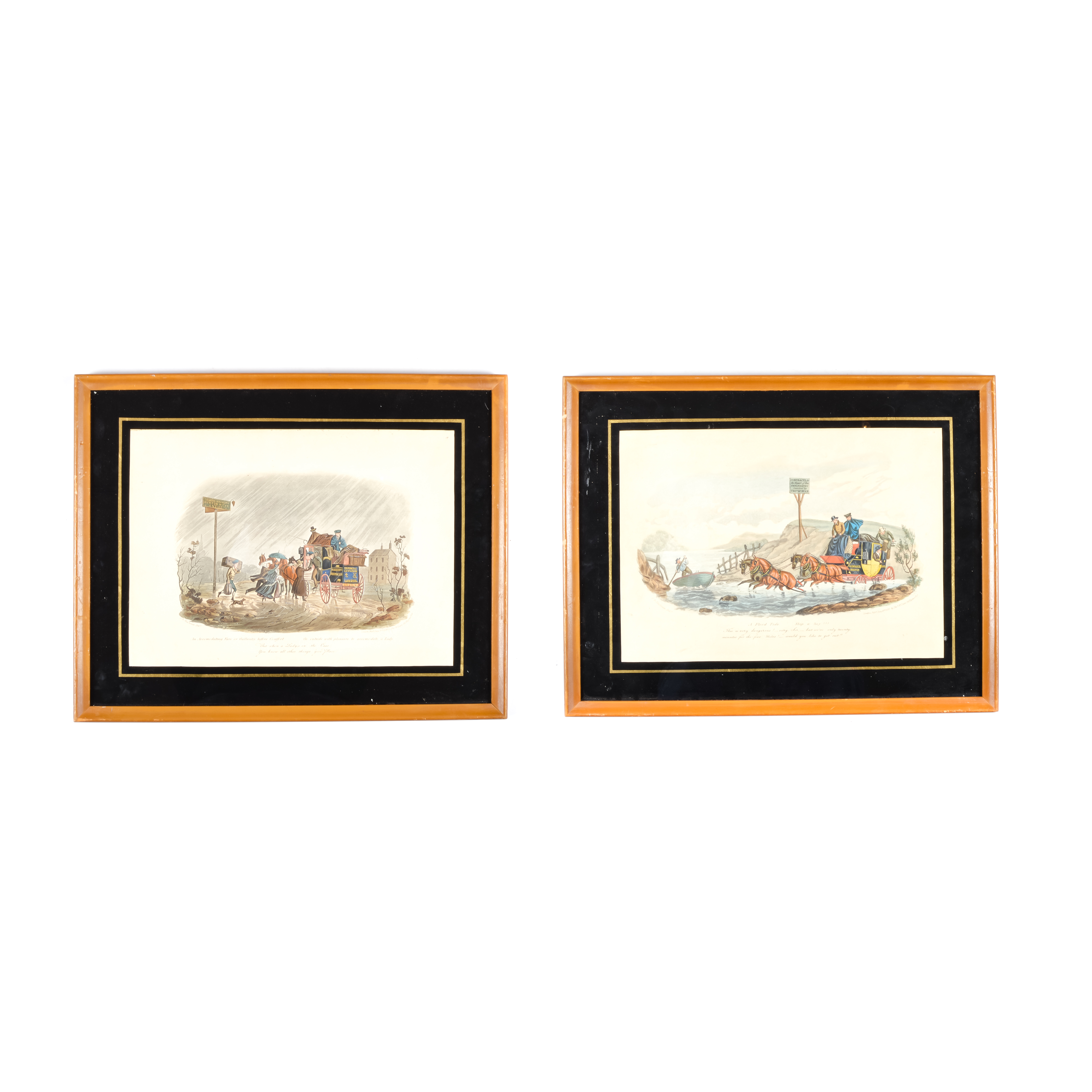 Pair of 19th C. "Scenes on the Road" Plates by C.B. Newhouse