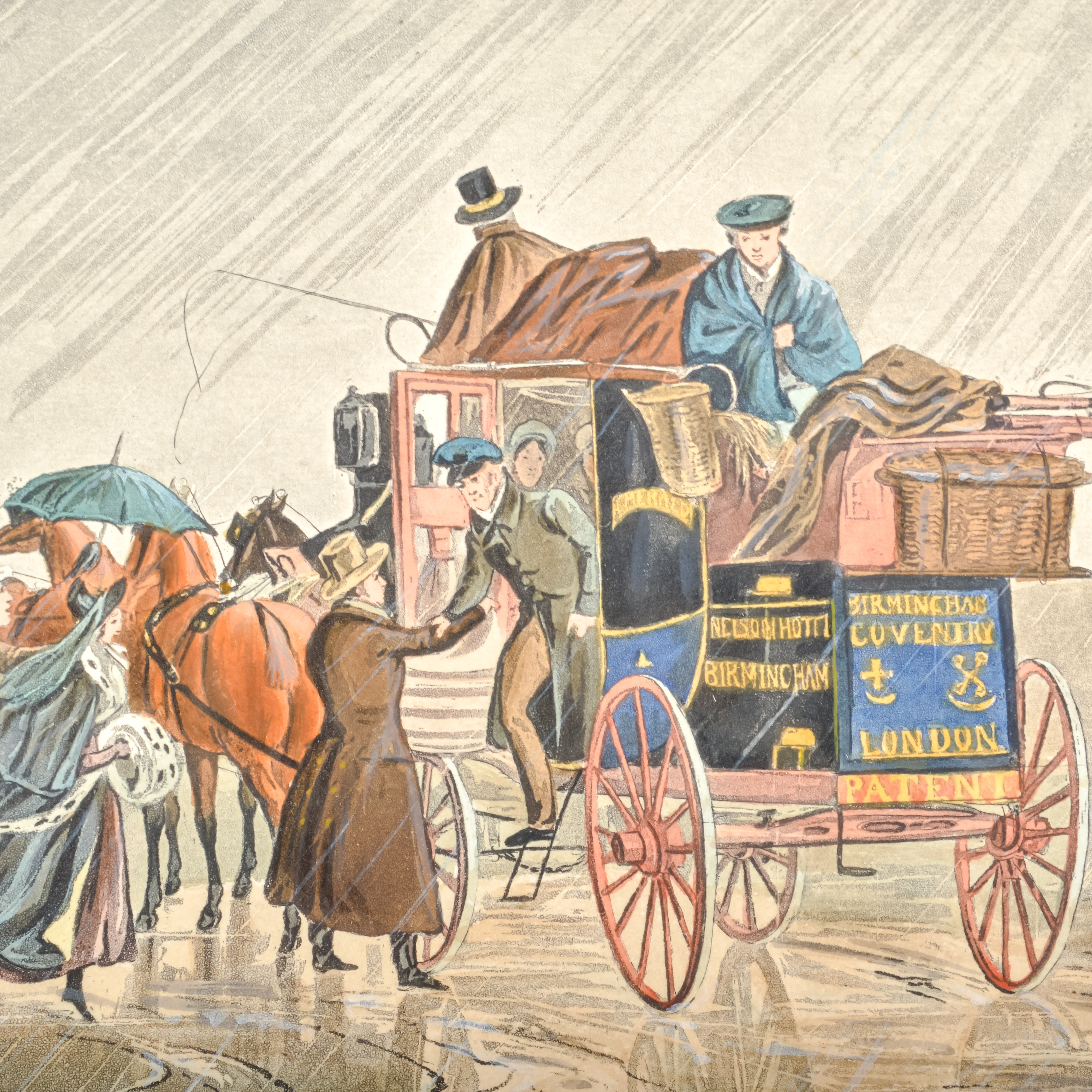 Pair of 19th C. "Scenes on the Road" Plates by C.B. Newhouse