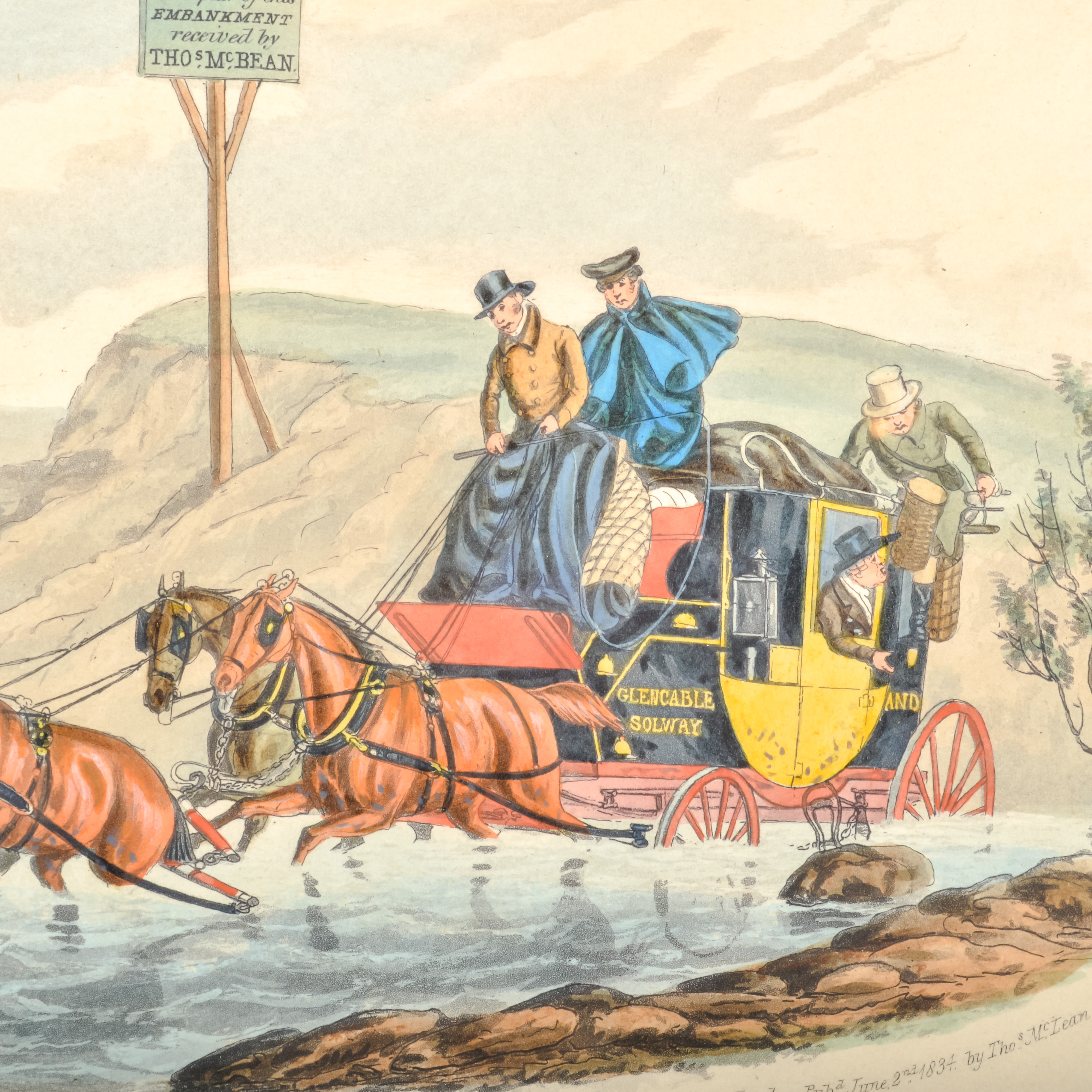 Pair of 19th C. "Scenes on the Road" Plates by C.B. Newhouse