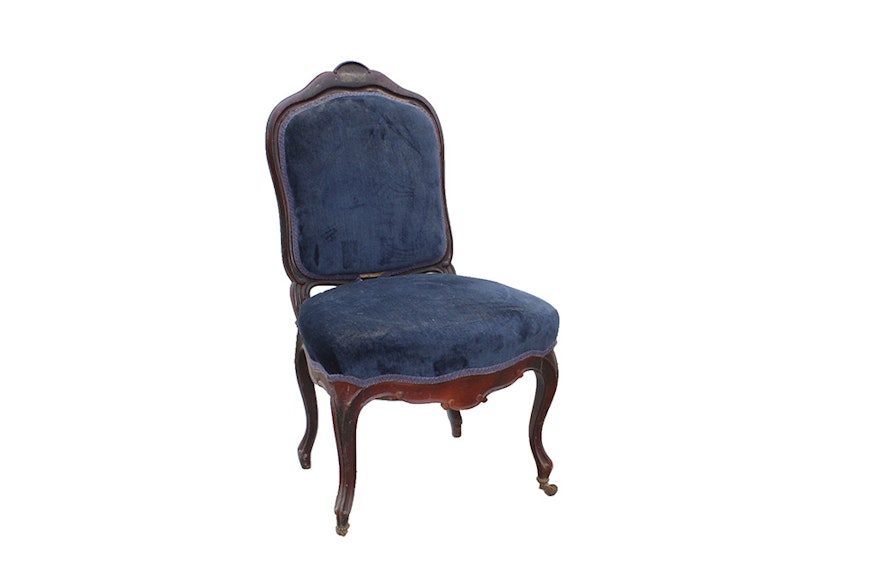 Antique Blue Upholstered Chair