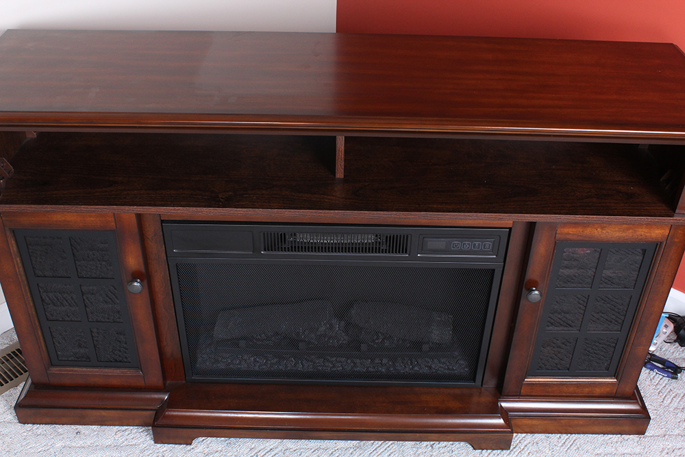 Twin-Star Electric Fireplace with Cabinet Flanks