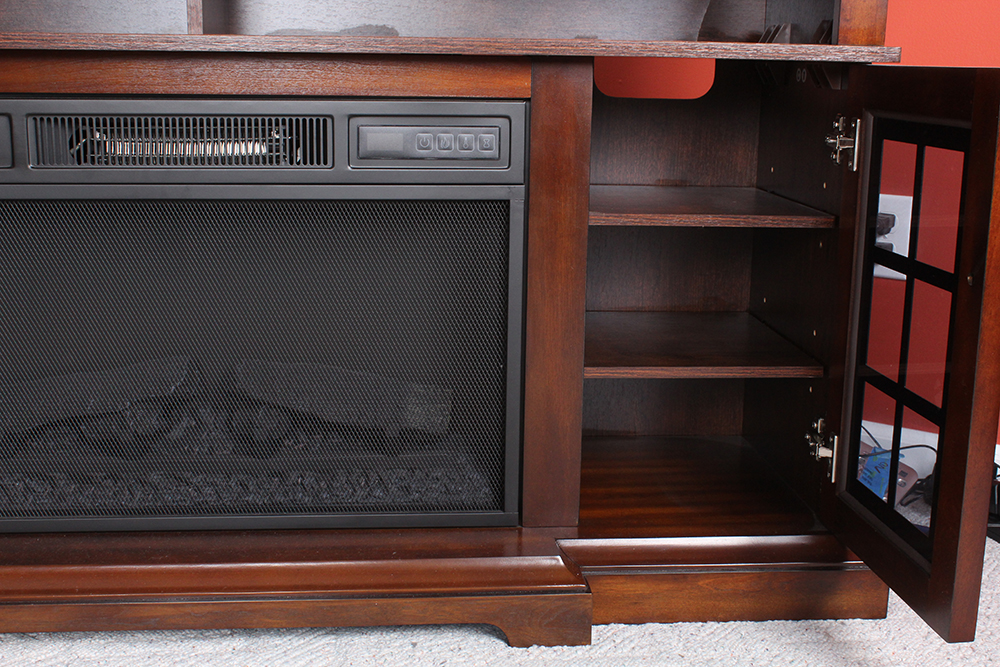 Twin-Star Electric Fireplace with Cabinet Flanks