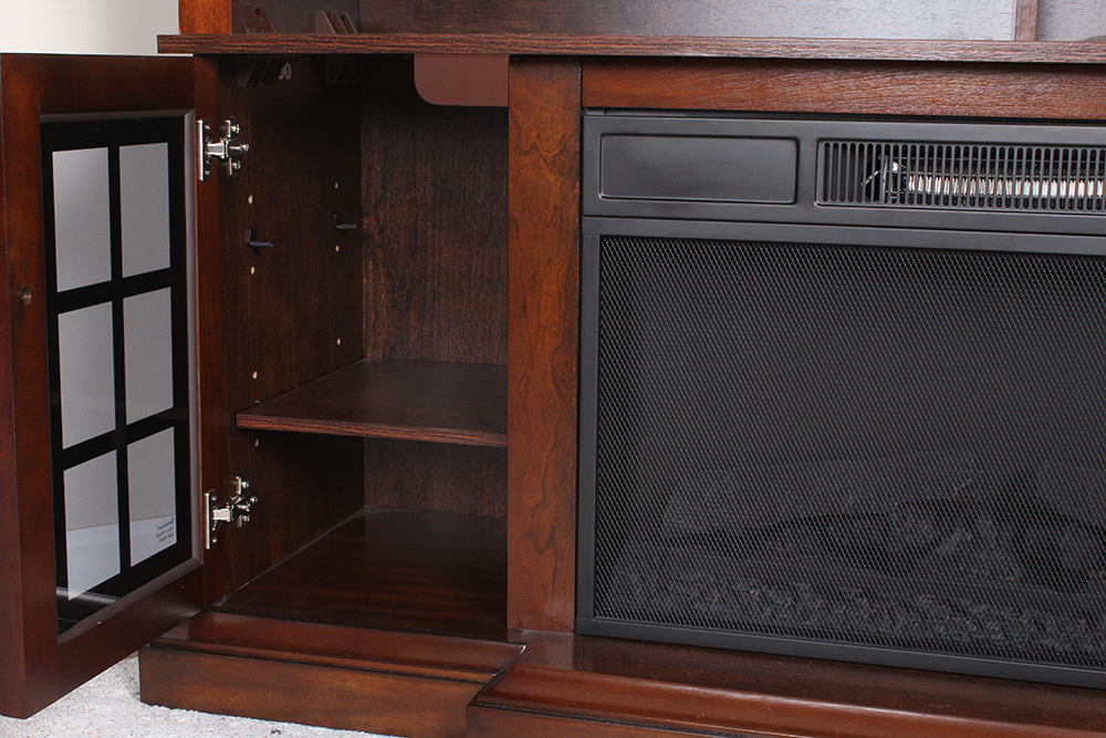Twin-Star Electric Fireplace with Cabinet Flanks