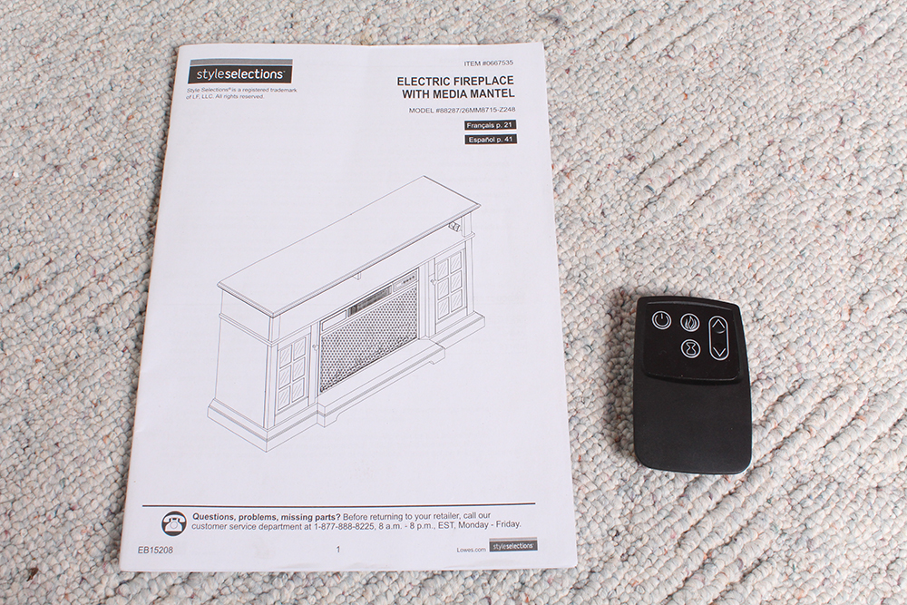 Twin-Star Electric Fireplace with Cabinet Flanks