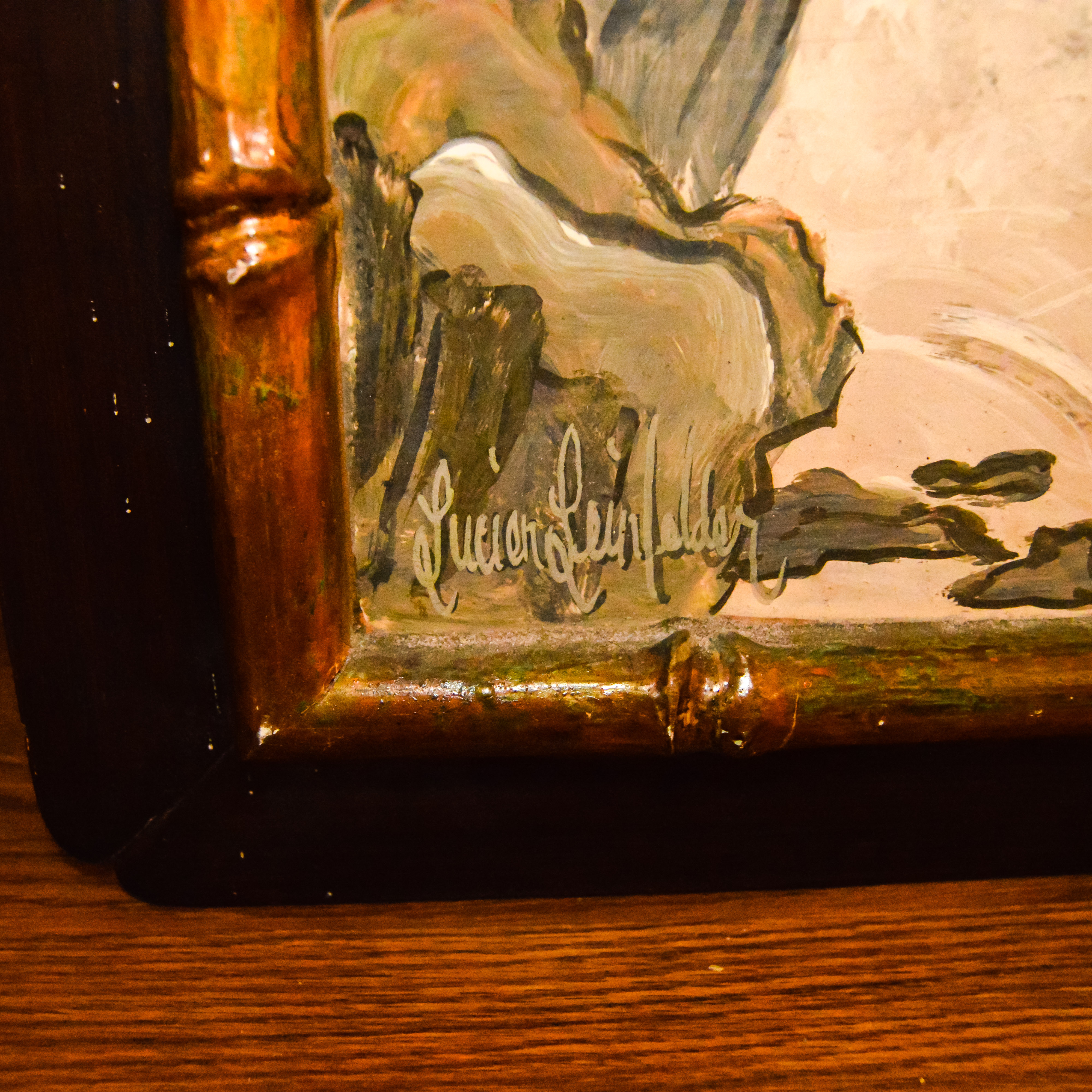 Signed Lucien Leinfelder Painted Panel