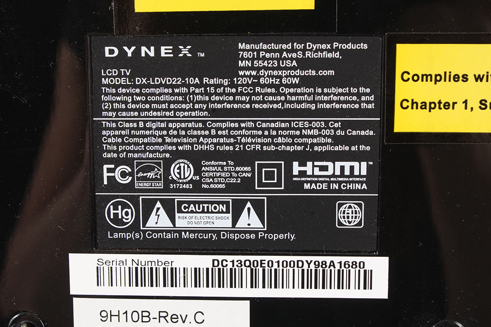 Dynex 22" LCD Television DVD Combo