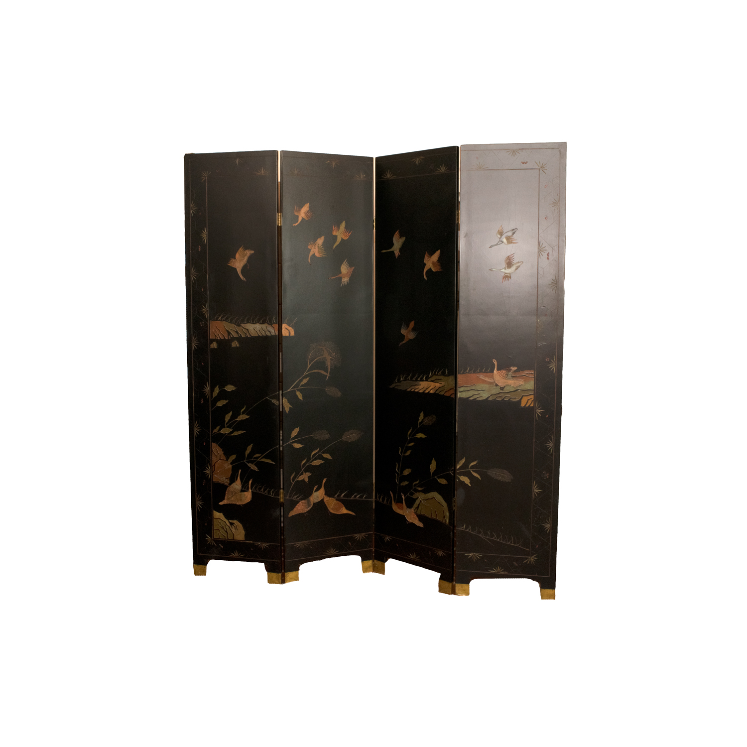 Asian Carved Wood Room Divider