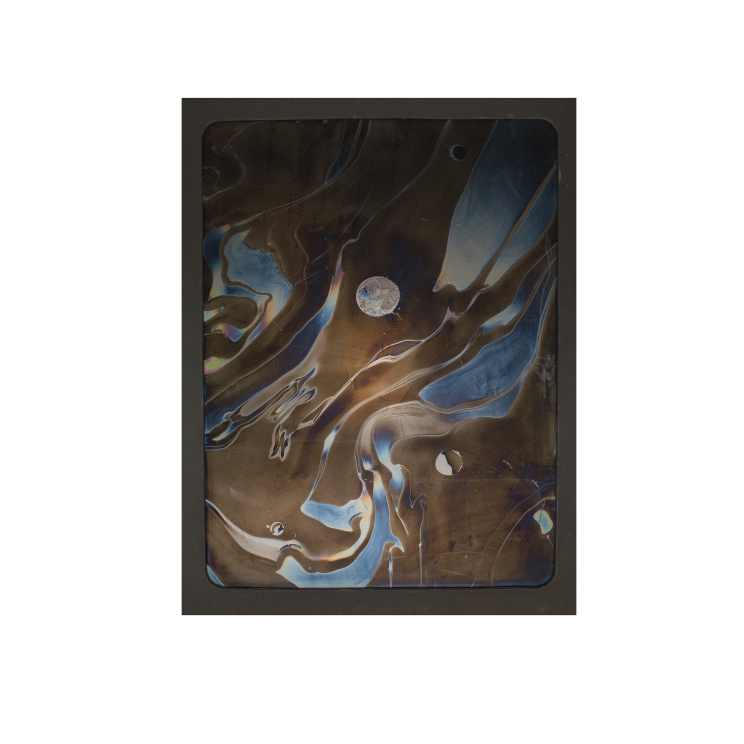 Abstract Iridescent Mixed Media Painting