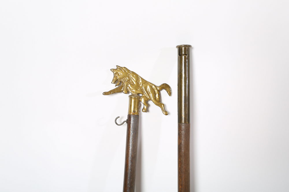 Vintage Cub Scout Flagpole with Brass Wolf Finial