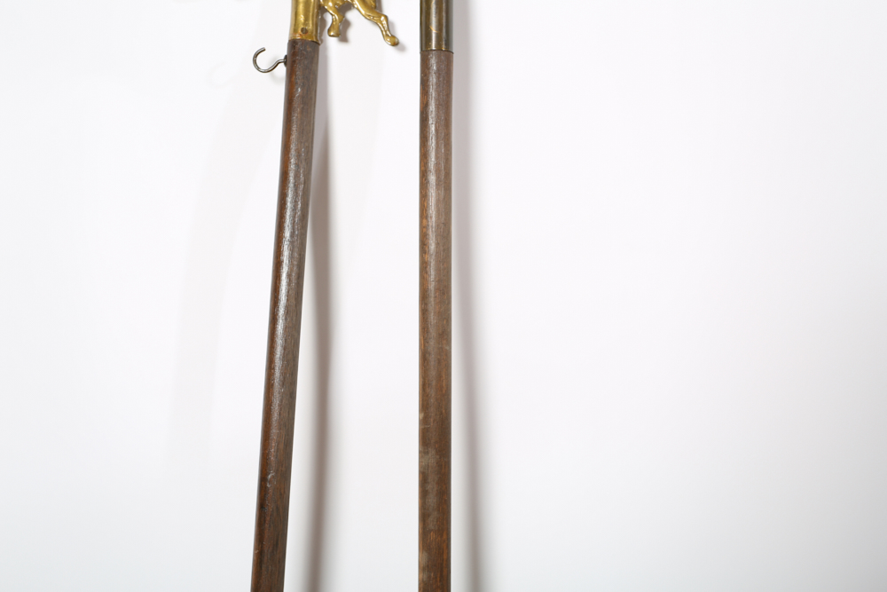 Vintage Cub Scout Flagpole with Brass Wolf Finial